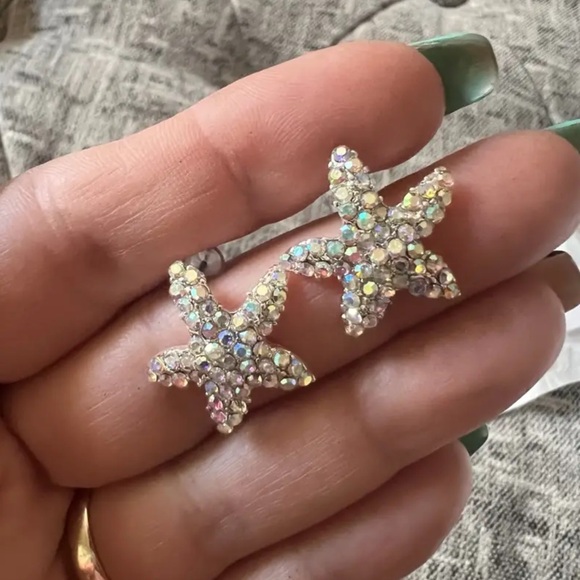 ⭐️Sparkly Colorful Confetti Sequin Starfish Earrings - Picture 5 of 16